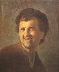Busto de um jovem rindo
